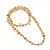 Collar Largo de Piedra Irregular Estilo Étnico, Atuendo Bohemio de Vacaciones, Se Puede Enrollar Dos Veces, Cadena de Suéter Multicolor