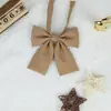 Jk Corbata de Lazo para Hombre de Color Sólido Estilo Japonés Sin Nudo Cuadrado para Mujer Floral Versátil Estilo Pareja Uniforme Académico Estilo Campus