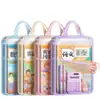 Bolsa de almacenamiento transparente con cremallera, específica para materias, multicapa, gran capacidad, impermeable y resistente al desgaste, artículos para estudiantes