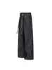 Jeans de Mezclilla Lavada con Efecto Desgastado Estilo Retro Americano con Costuras Visibles y Cordones, Unisex Verano Nuevo Estilo, Pantalones Holgados de Pierna Ancha