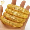 Pulsera Hueca C Chapada en Oro de 24 Quilates para Novia de Oriente Medio Transfronteriza Pulsera de Oro Arena Explosiva Pequeños Artículos Spot Venta al por Mayor