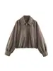 Comércio exterior transfronteiriço, roupas femininas, novo estilo outono, moda europeia e americana, jaqueta macia com lapela e zíper 3046341