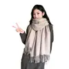 Cachecol Liso de Sarja Estilo Coreano Versátil Quente Peça de Roupa Externa Nova Outono e Inverno Manto de Alta Qualidade Xale Elegante da Moda