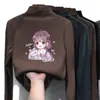 Camada base para meninas, camiseta de fleece com gola alta parcial para crianças, outono e inverno, peça íntima quente versátil, blusa de manga comprida para crianças mais velhas