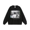 Camiseta de Manga Corta Estampada de Algodón Viejo de Trabajo Pesado Estilo Americano para Hombre y Mujer, Suelta de Hombro Caído, Jersey para Fondo, Top de Moda