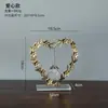 Estilo Luxo Leve Arte em Ferro Folha Dourada Bola de Cristal Decorações Casa Sala de Estar Entrada Mesa de Trabalho Ornamentos com Sensação Avançada