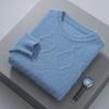 Suéter de visón para hombre, suéter informal de lana con cuello redondo, holgado y grueso, con diamantes, novedad de otoño e invierno.