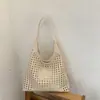 Bolsa de Tecido Vazada Grande Capacidade Estilo Relaxado Transfronteiriço para Mulheres 2026 Nova Moda Bolsa de Ombro para o Dia a Dia Bolsa Tote