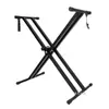 Soporte Elevado para Teclado Soporte para Teclado Electrónico Soporte de Doble Capa Tubo Cruzado Tubo Simple/Doble Elevado Soporte en X Parte Elevada