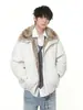Ropa MTL Ropa para Hombre Chaqueta de Plumas de Color Sólido de Moda con Estilo de Águila Montañesa, Corte Holgado, 90% Plumón de Pato Blanco, Cálida y Elegante.