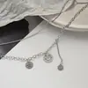 Collar de Corazón de Píxeles Negros de Aleación para Mujer Ins Hip-Hop Diseño de Nicho Cadena Versátil de Doble Capa para Clavícula