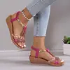 Nuevas Sandalias Planas de Pedrería Boca de Pez de Verano 2025 para Mujer, Comercio Exterior, Tallas Grandes, Zapatos de Mujer al por Mayor