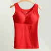Novo Colete Térmico com Controle de Barriga em Renda Escovada Outono/Inverno para Mulheres com Bojo Fixo, Camada Base Térmica Sem Costura