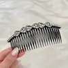 Elegante Peine de Reversa con Pedrería para Mujer, Herramienta de Peinado para Fijar el Cabello Suelto en la Parte Trasera de la Cabeza, Peine para Flecos Estilo Coreano