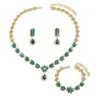 Lujoso Collar de Cristal para Mujer Estilo Retro Francés Palacio Hong Kong Cadena Clavicular Elegante Rubí Set de Collares de Cena para Mujer