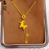 Loja de Ouro Mesmo Estilo Colar Coração Gelo Quebrado Banhado a Ouro Retenção de Cor Alta Borboleta Floral Moeda Cinco Imperadores Colar Atacado