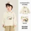 Sudadera con Cuello Polo Panda Kaka para Niños Ropa de Otoño para Niñas Tops de Otoño para Niños Ropa de Primavera y Otoño para Bebés Moderna