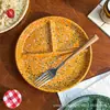 211 Plato de Cena Cerámica Dividido Vajilla para Niños Cuantitativo Colorido Salpicadura de Tinta Punto Yue Plato de Cena de Tres Compartimentos Plato para Pérdida de Peso y Reducción de Grasa