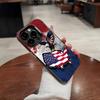 Funda de Teléfono Manzana 16 para iPhone 17 Pro, Bandera Mapa de EE. UU. Águila Calva Moderna, Funda Plateada Mate Resistente a Golpes IMD