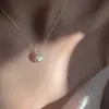 Collar colgante de plata de ley s925 con forma de concha, encantador, para mujer, diseño simple de verano, cadena para la clavícula niche de Instagram, Qixi 520