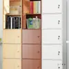 Librero Estantería de Libros Cerrable Simple de Pie Moderno Simple Gabinete de Almacenamiento Combinación de Color Madera Maciza Gabinete de Rejilla Gabinete de Almacenamiento con Puerta