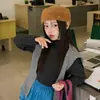 Suéter de cuello alto para niñas estilo coreano, camiseta básica para niños, suéter elegante de otoño e invierno para niños y niñas, tejido suave y acogedor, transfronterizo