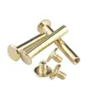 Parafusos de Letra Cor Dourada, Pregos Tipo I, Pregos de Livro Razão, Parafusos e Rebites Cor Dourada de Aço Carbono no Atacado 4mm/5mm
