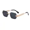 Gafas de Sol sin Marco de Moda Europea y Americana 2026 para Hombre, Gafas de Sol Personalizadas con Borde Cortado en Diamante Protección UV para Hombre, Transfronterizo
