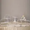 Soporte de exhibición para mesa de postres estilo color crema Decoración de mesa de bodas Soporte para pastel de cumpleaños Bandeja de postre de hierro