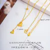 Puzuoqiang Protección de Color Oro Brillante 24K Corazón Triturado de Hielo con Bola Siempre Receptivo Cadena de Cintura Pequeña Cadena de Clavícula Simple a la Moda