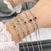 Pulseira Spike Ping An Sterling Silver S925 Full Diamond com inserção de prata, tesouro de cor natural, presente de outono e inverno, Natal e Ano Novo
