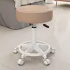 Taburete giratorio de altura ajustable con ruedas, taburete redondo con respaldo, silla de maquillaje, taburete de peluquería, taburete de tocador, tocador