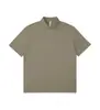 Polo de manga corta con solapa de peso pesado de 275g primavera y verano ins tendencia americana color liso holgado manga corta logo estampado