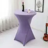 Capa de Mesa Alta Cor Sólida Transfronteiriça Toalha de Mesa para Banquete de Bar Capa de Mesa Redonda para Coquetel Toalha de Mesa Branca Elástica Resistente ao Desgaste