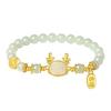 Pulsera de Transporte Marca Meng Longfu de Jade Hetian Natural para Mujer Nicho Lujo Ligero Retro Pulsera Año del Dragón