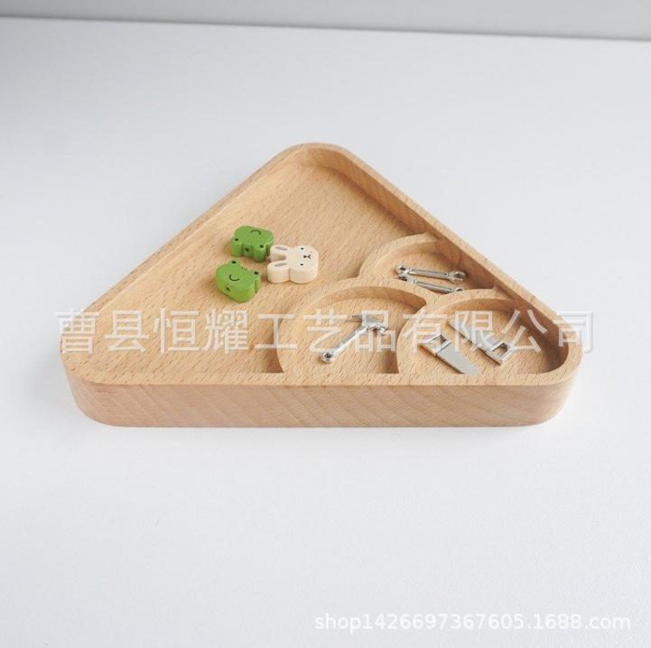 首饰收纳盘珠宝戒指耳饰实木托盘项链吊坠饰品装饰展示盘BSCI