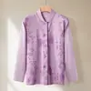 Pijama de una pieza de algodón grueso con cuello alto y manga larga, tejido de primavera, otoño e invierno, para hombres de mediana edad y ancianos, traje de casa para mujer
