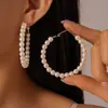 Pendientes Redondos Geométricos con Perlas Artificiales Estilo Europeo y Americano con un Toque de Lujo, Únicos, Elegantes, Sencillos y de Moda