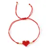 Conjunto de Pulseras Doradas con Hilo Rojo, Forma de Corazón, Perlas y Diseño de Cuerda Trenzada, Ajustable para Uso Diario, Adecuado para Varios Atuendos