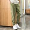 Pantalones de Verano Delgados de Algodón Lino de Pierna Recta Estilo Chino Lino Casual Talla Grande Sueltos de Pierna Ancha Harlan Rábano hasta el Tobillo para Hombre
