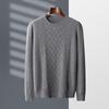 Suéter de cashmere trançado masculino com gola redonda, espesso, para outono e inverno, camisa básica de lã casual, atacado transfronteiriço