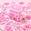Serie Rosa Fresca y Sencilla Pegatinas Florales Autoadhesivas Material para Decoración DIY de Diario Pegatinas de Flores Pequeñas para Niños