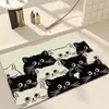 Alfombra de Baño Absorbente de Secado Rápido con Gatito de Dibujos Animados, Diatomeas, para Inodoro, Entrada de Baño, Antideslizante, Felpudo de Entrada
