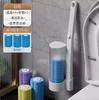 Cepillo de Inodoro Desechable para Baño del Hogar, Cepillo de Limpieza de Inodoro Montado en la Pared con Cabezal de Cepillo Reemplazable
