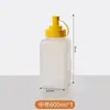 Botella exprimible de gran calibre para salsa con tapa y boquilla puntiaguda, de plástico transparente para el hogar, para kétchup, miel y especias.