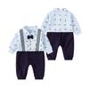 Mameluco para Bebé Niño 2026 Otoño Estilo Británico Salida Atuendo de Caballero Cumpleaños de 100 Días Ropa Formal Elegante