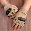 Luvas Táticas para Performances de Cs da Vida Real, Proteção Preta para Ciclismo ao Ar Livre, Luvas Esportivas de Fitness com Casco Duro e Meio Dedo