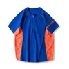Camiseta Deportiva de Montaña con Bloques de Color Funcional para Exteriores Secado Rápido Transpirable Moda Manga Corta para Hombres y Mujeres Parejas 11976