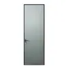 Puerta Invisible Elevada Fabricante de Nanjing Marco Estrecho de Aluminio Madera Personalizada Puerta de Madera Maciza Sin Marco Minimalista Se Puede Personalizar Según los Planos