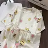 Pijama de verano para mujer 2026, algodón nube, popular diseño de gato negro, cuello redondo, estilo coreano, lindo y dulce, ropa de estar a la moda para chicas jóvenes